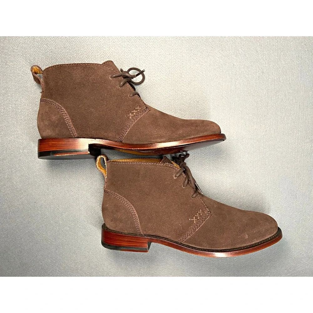 Hevias Men's Handmade Brown Suede Lace-Up Chukka Boots w/ Leather Lining
